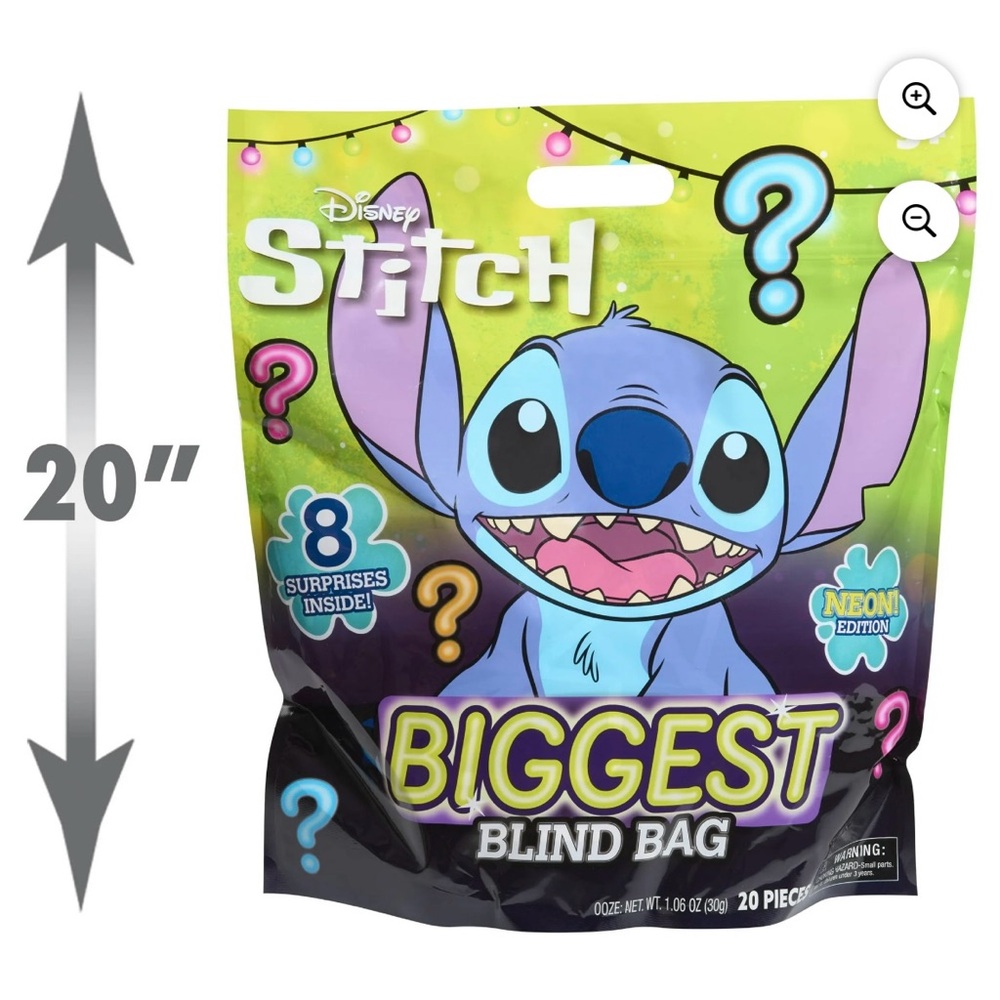 Disney Stitch BIGGEST BLIND BAG 8 Surprises Neon Edition 20”